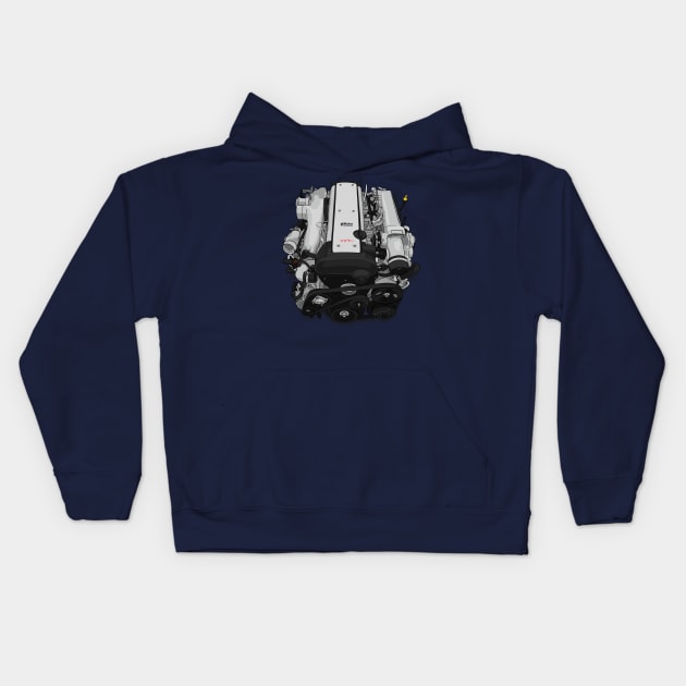 1JZ Engine Kids Hoodie by ArtyMotive